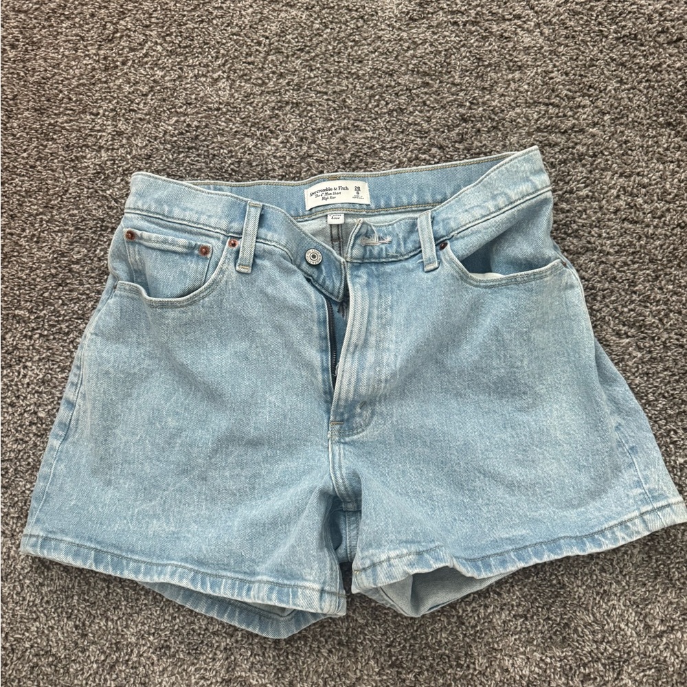 Abercrombie & Fitch Light Blue Mom Denim Shorts